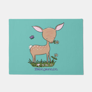 Tapete Óptica de desenho animado de veado de bebê feliz