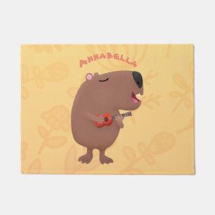 Tapete Óptica desenho animado de capybara ukulele