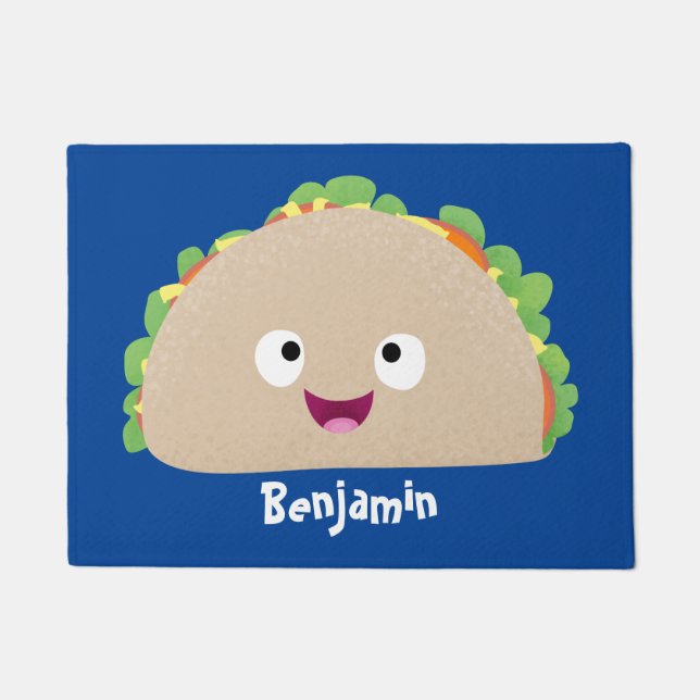 Tapete Óptica ilustração do desenho animado do taco feliz (Frente)