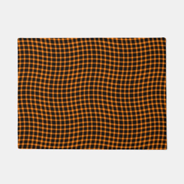 Tapete Orange Brown Plaid Checker Seamless Pattern (Frente)