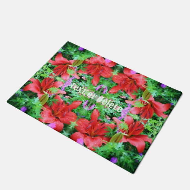 Tapete Orange Daylily Abstrato Flower Art Personalizado (Inclinado)