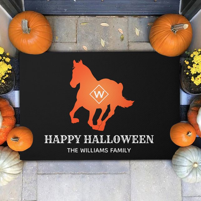 Tapete Orange Horse Happy Halloween Family (Criador carregado)