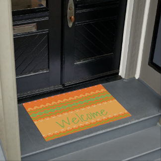 Tapete Orange Modern Impressão Welcome Mat
