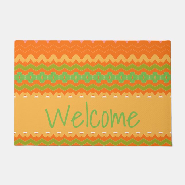 Tapete Orange Modern Impressão Welcome Mat (Frente)