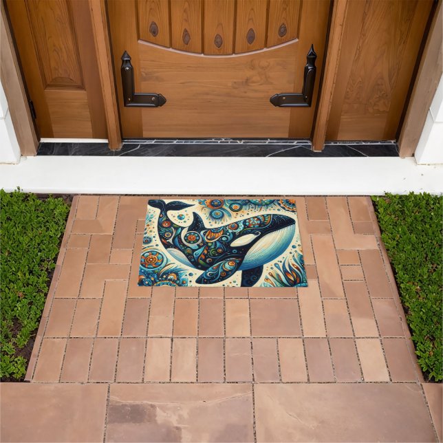 Tapete Orca Killer Whale Floral Whimssic - Praia Náutica  (Ar livre)