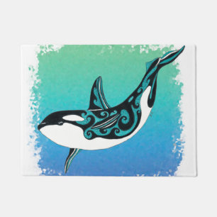 Tapete Orca Whale Teal Tribal