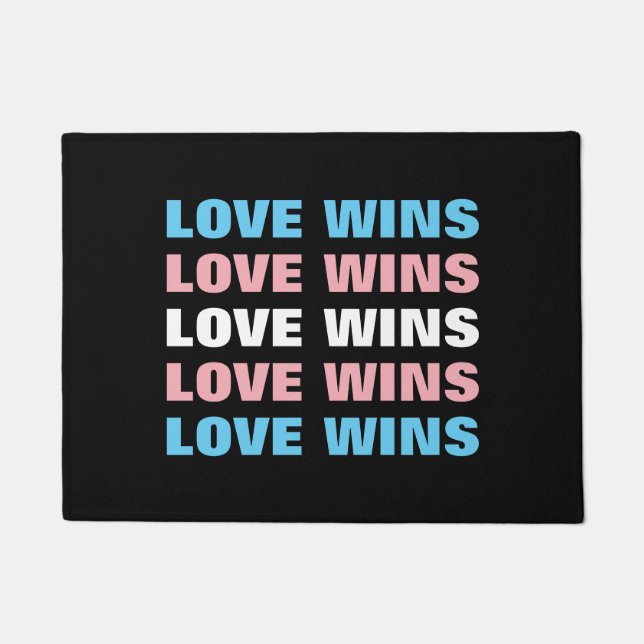 Tapete Orgulho Transgênero LGBTQ Amor Vence Texto Repetid (Frente)