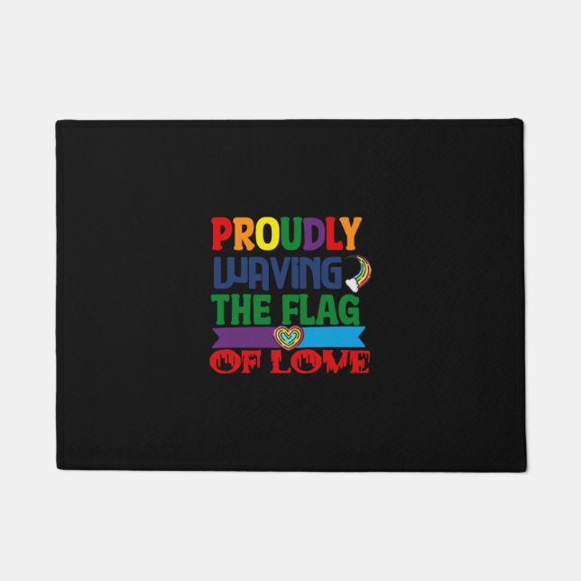 Tapete Orgulhosamente Acenando A Bandeira Do Amor (Frente)