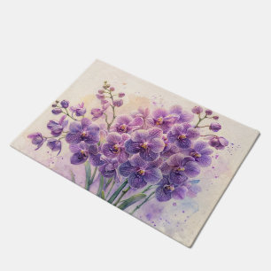 Tapete Orquídeas Roxas - Arte de Aquarela