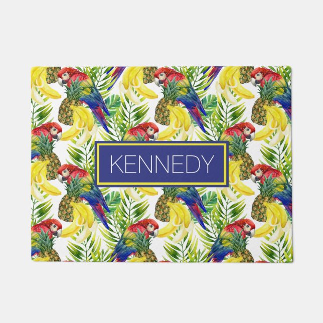 Tapete Os papagaios e a fruta tropical | adicionam seu (Frente)