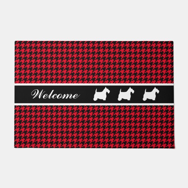Tapete Os Scotties e Houndstooth personalizam (Frente)