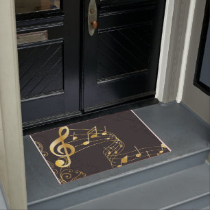 Tapete Ouro cinzento luxuoso da nota musical