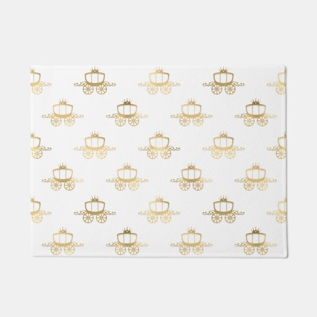 Tapete Ouro Coaches Cinderela Princesa Magia Real (Frente)