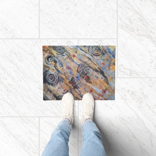 Tapete ouro de abstrato e borboleta prateada (Interior)