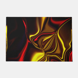 Tapete Ouro e traços curvos vermelhos com partes escuras