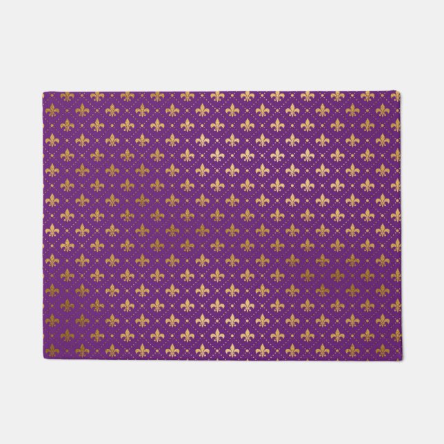 Tapete Ouro Elegante Fleur De Lis Squares (Frente)