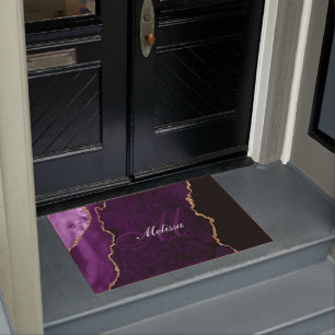 Tapete ouro monograma e agato púrpura