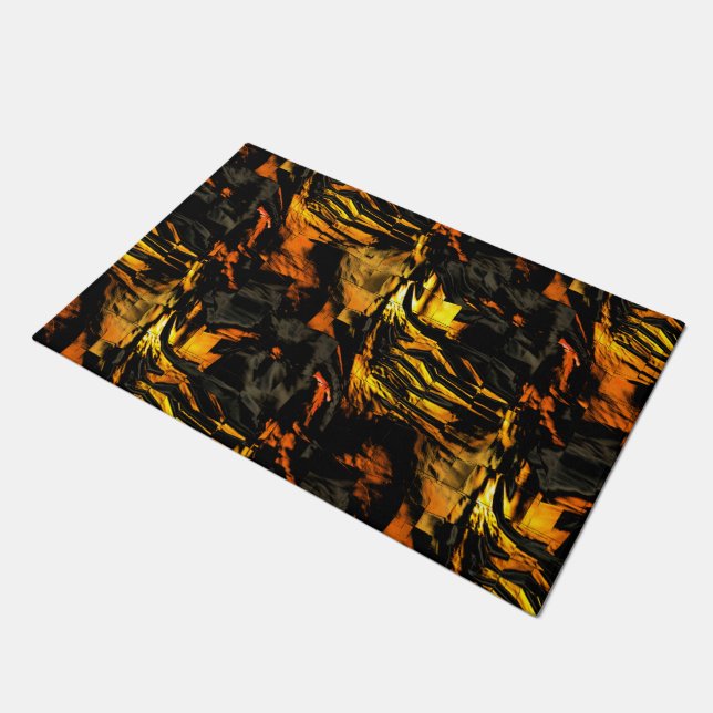 Tapete Ouro queimado muito rústico, desenho de mosaico ab (Inclinado)