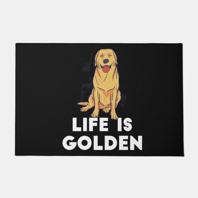 Tapete Ouro Retriever Dog - A Vida É Ouro (Frente)