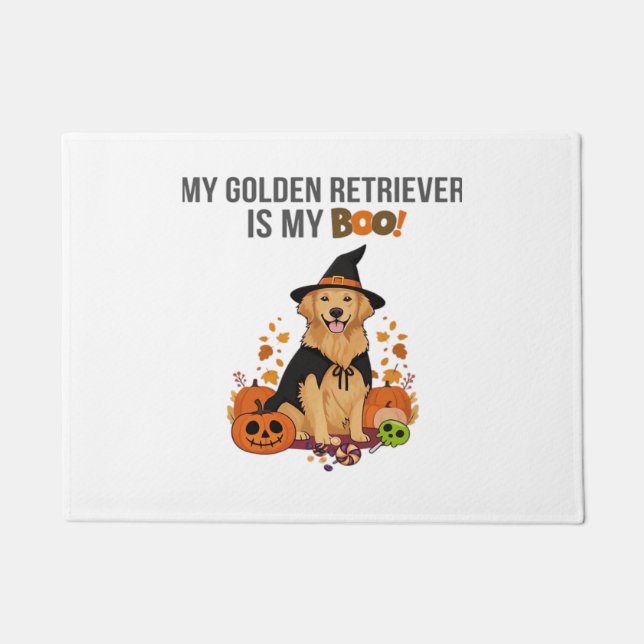 Tapete Ouro Retriever Halloween Cachorro Meu Ouro Recuper (Frente)