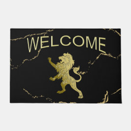 Tapete Ouro Royal Lion Bem-vindo