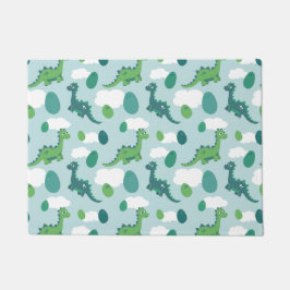 Tapete Ovos de dinossauros brancos, azul, padrão verde
