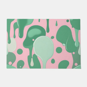 Tapete Padrão Abstrato de Gotejamento Derretido Verde Ros