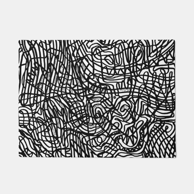 Tapete Padrão abstrato preto e branco (Frente)