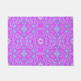 Tapete Padrão Abstrato Rosa Quente Alucinante e Azul Água