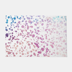 Tapete Padrão abstrato Terrazzo Mosaico rosa e azul 