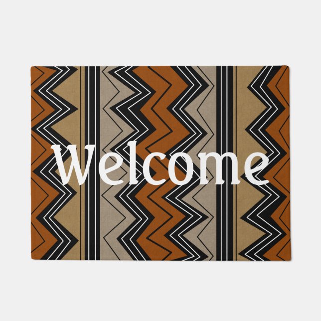 Tapete Padrão Africano Zigzags (Frente)