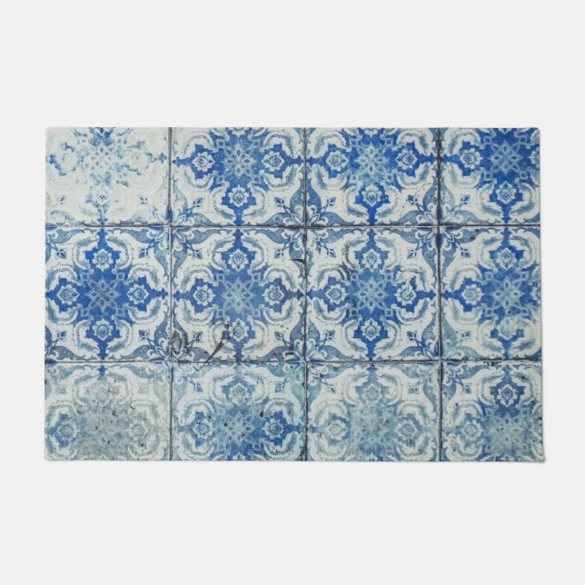 Tapete Padrão Antiquado de Azulejos Portugueses - Azulejo (Frente)