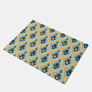 Tapete Padrão arábico marroquino em azul e amarelo