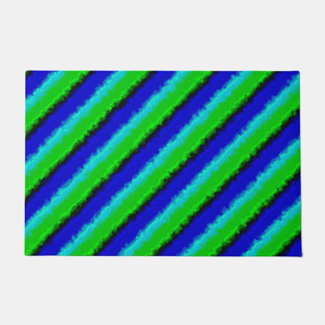 Tapete Padrão arco-íris 3D abstrato azul verde (Frente)
