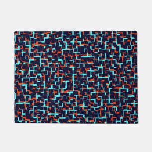 Tapete Padrão Azul e Laranja Digital Camo