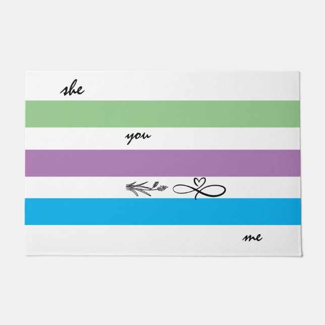 Tapete padrão branco azul e verde tapado personalizado (Frente)