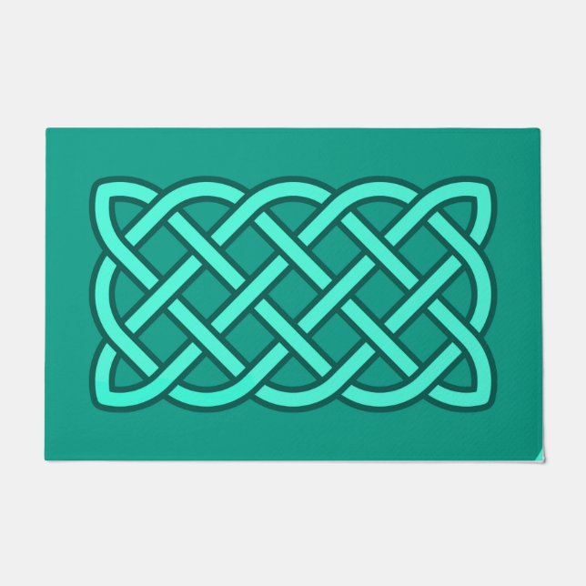 Tapete Padrão Celtic Knot, Turquesa, Aqua e Teal (Frente)