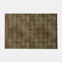 Tapete Padrão-chave grego preto e Dourado