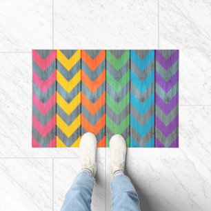 Tapete Padrão Chevron na Textura de Madeira por Shirley T