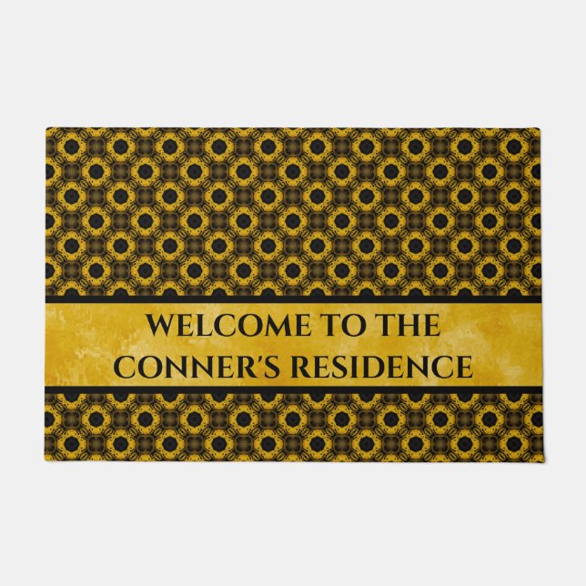 Tapete Padrão das flores amarelas e pretas (Frente)