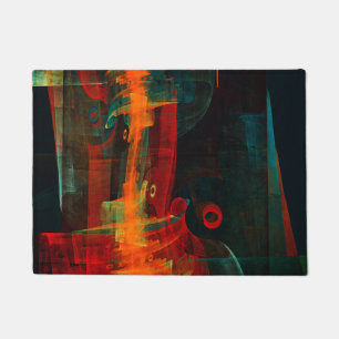 Tapete Padrão de Abstrato de Arte Moderno Vermelho Azul-L