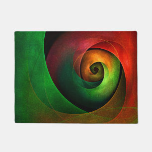 Tapete Padrão de Abstrato de Arte Vermelha Verde Floral M