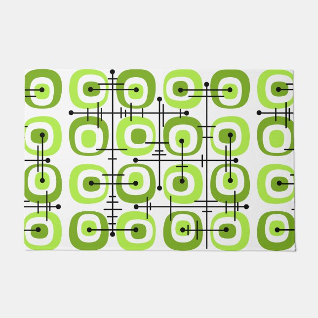 Tapete Padrão de Abstrato do MCM do meio século Chartreus (Frente)