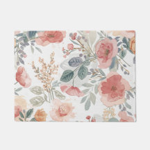 Padrão de Aquarela Floral Jardim de Coral Rosado