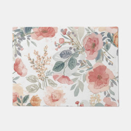 Tapete Padrão de Aquarela Floral Jardim de Coral Rosado