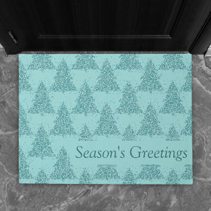 Tapete Padrão de árvore elegante Natal de Luxe Aqua