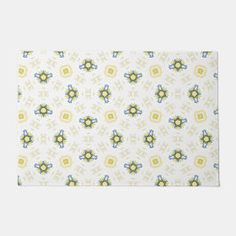 Tapete Padrão de Azulejo Floral em Aquarela Suave