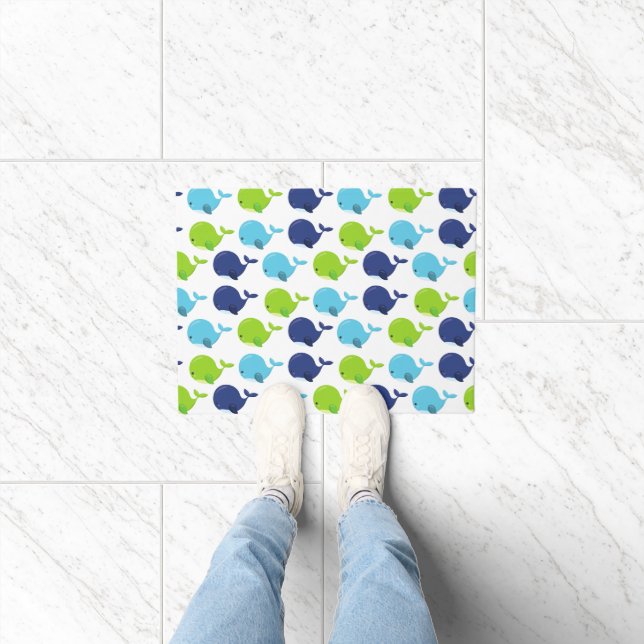 Tapete Padrão De Baleias, Baleias Cutas, Animais Do Mar (Interior)