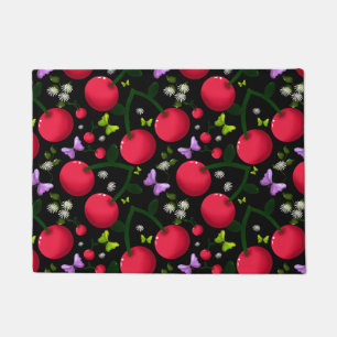 Tapete Padrão de Borboleta Cereja Fofa, Fruta Kawaii Bril