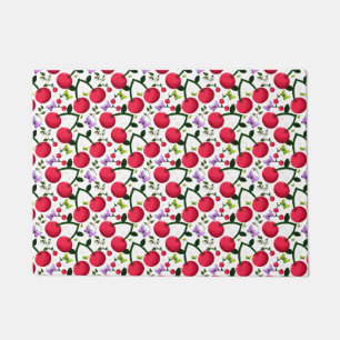 Tapete Padrão de Borboleta Cereja Fofa, Fruta Kawaii Bril